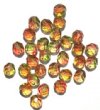 25 8mm Faceted Tri Tone Crystal/Lime/Strawberry Firepolish Beads